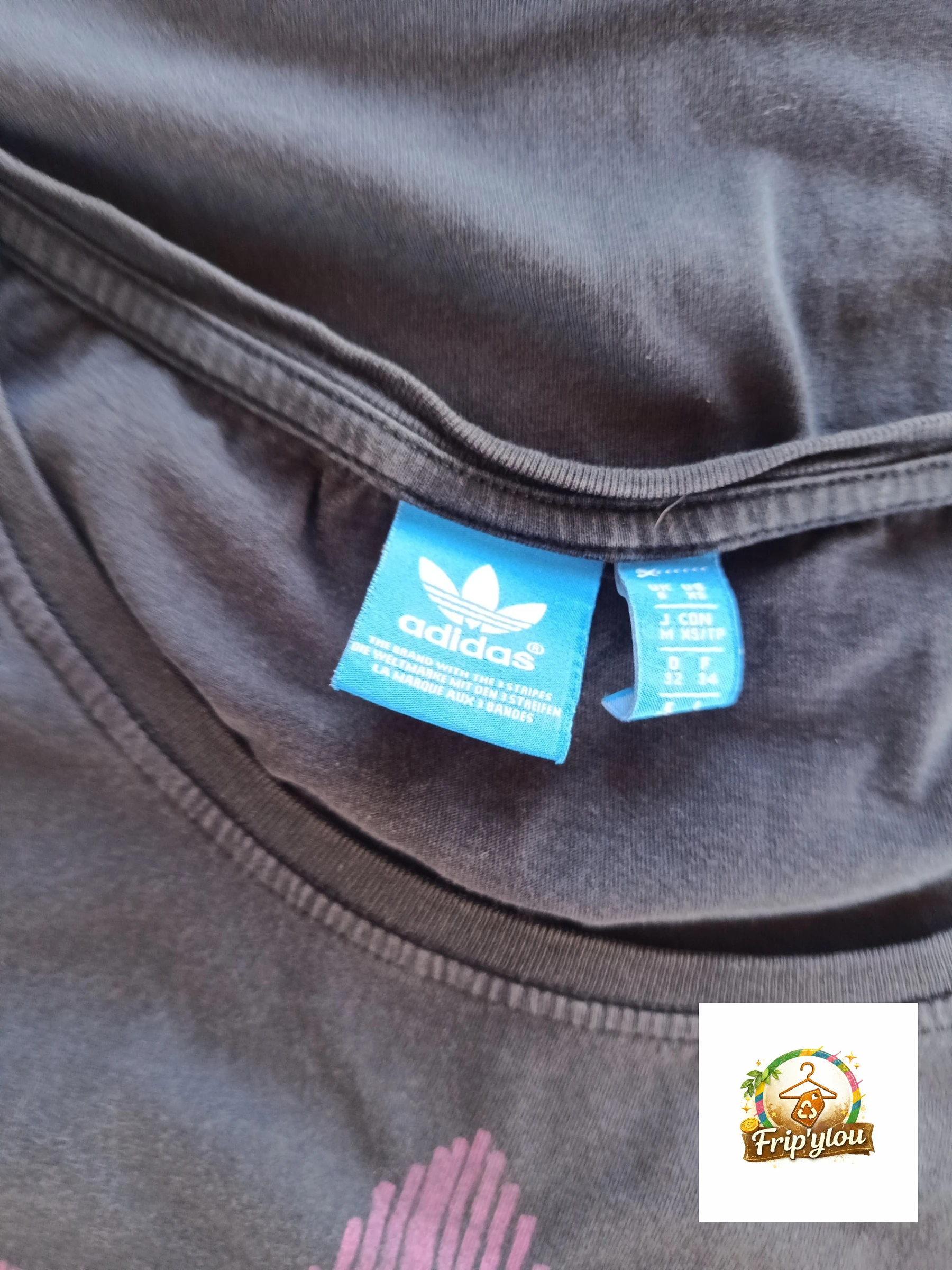 T-shirt Adidas Originals negro logo Trefoil burdeos – A1759 – photo 3